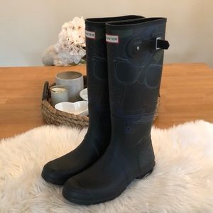 New, Hunter, womens 11, limited “Fesitval” edition, tall rubber rain boots.